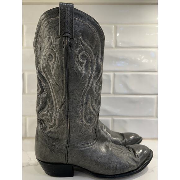 Vtg‎ Tony Lama 8954 Kangaroo Gray Cowboy Boots Pointed Toe Men\'s Size 9.5 EE main image 8